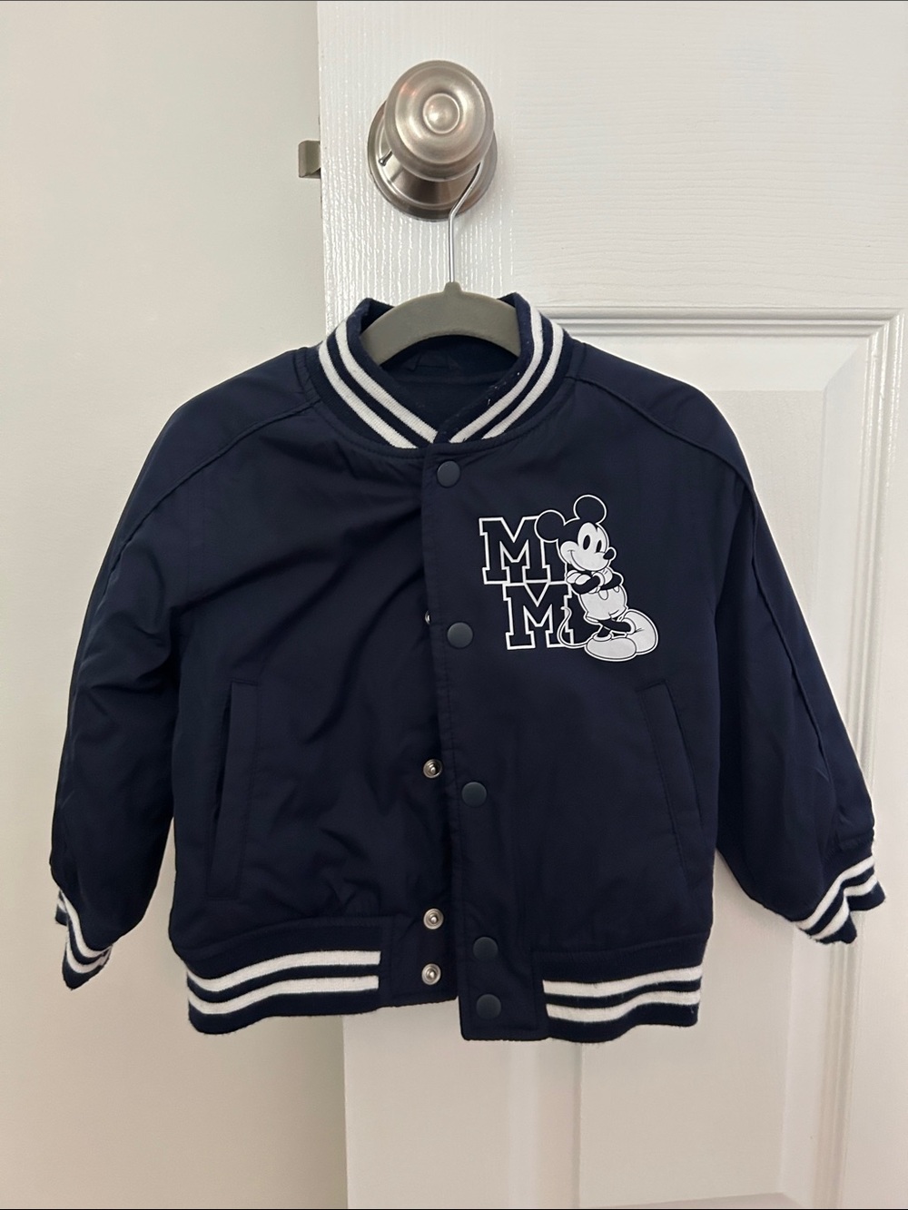 GAP Navy & White Mickey Varsity Jacket